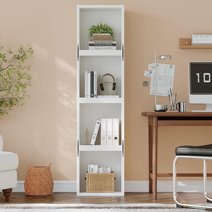 Homkdom 2 Cube Storage Organizer, DIY Book Shelf with Open Shelves, Stackable Cube Bookcase with Anti-Tip Design, Fits 11 "Storage Basket, Bedroom, Office, Dorm, White