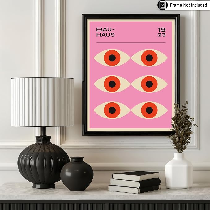 Poster Master Bauhaus Poster - Lavender Evil Eye Print - Geometric Art - Chic Boho Design - Mid Century Modern Illustration - Contemporary Art - Great Living Room or Bedroom Wall Decor - 11x14 UNFRAMED Wall Decor