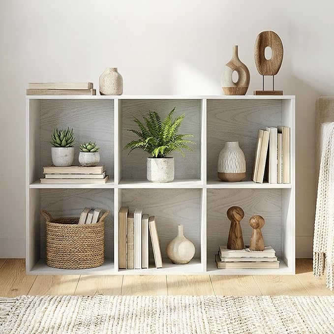 8 Cube Storage Organizer, Wooden Cube Shelves with Closed Back Panel, Reversible Bookcase, Cubes Closet Organizer for Home, Living Room, Kids Room, Office, Bedroom, Study, Hallway