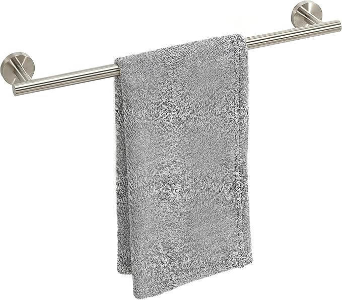 Brushed Nickel Towel Bar, 18 Inch Towel Racks for Bathroom Wall Mounted, Thicken SUS304 Stainless Steel Heavy Duty Hand Towel Holder Organizer, Bathroom Accessories, Total Length 20.5 Inch