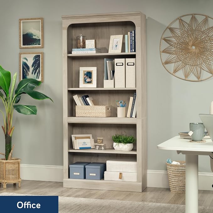 Sauder Select 5-Shelf Bookcase, Chalked Chestnut Finish