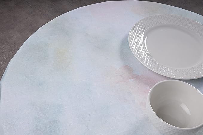 Maison d' Hermine Table Cloth Round Table 100% Cotton 63 Round Inches Tablecloth Reusable Decorative for Dining Room Farmhouse Home Valentines Day Decorations Spring Summer - Lazy Summer Days