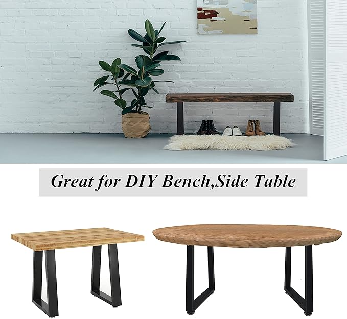 16” Furniture Legs,16”Trapezoid Bench Legs Heavy Duty Furniture Legs,Coffee Table Legs DIY Desk Legs,16”Height 10.6”Wide