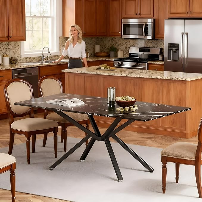 28 Inch Dining Table Base Only with Dual Assembly Heavy Metal Table Legs for Wood & Glass DIY Adjustable Footrest