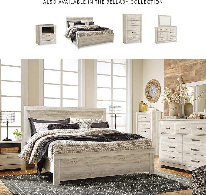 Signature Design by Ashley Bellaby Farmhouse 7 Drawer Dresser, Whitewash