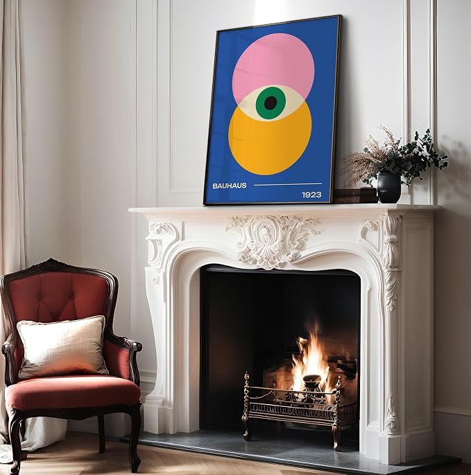 Poster Master Bauhaus Poster - Eye Print - Layered Circles ART - Graphic Design - Geometric Style - Chic Boho ART - Mid Century Modern - Living Room or Bedroom Decor - 11x14 UNFRAMED Wall Decor