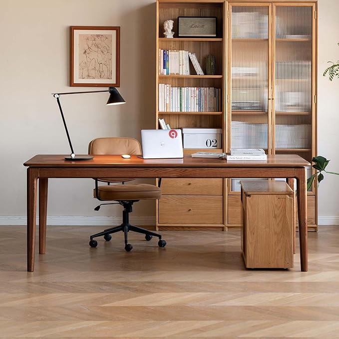 YESWOOD Rectangular Solid Wood Home Office Desk, Modern Dining Table, Writing Computer Desk for Sturdy, Dining Room, Living Room, Office 47.24" W