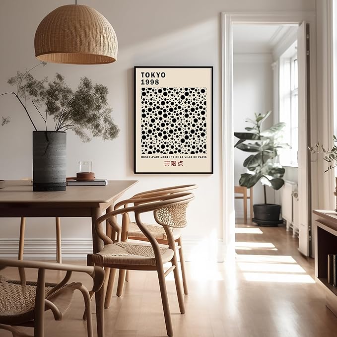 Poster Master Vintage Poster - Retro Pop Art Print - Gift for Artist, Friend - Black Dots, Tokyo, Ville de Paris, Modern, Abstract - Wall Decor for Home, Office, 18x24 Unframed Wall Art