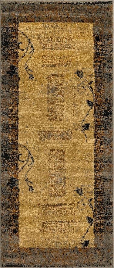 Unique Loom Barista Collection Area Rug - Excelsa (2' 2" x 5' 3" Runner, Beige/Brown)