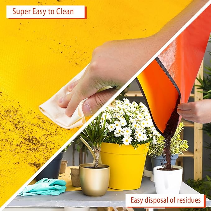 Extra Large Repotting Mat for Indoor Plants & Potting Soil Mat Portable Potting Tray Reusable Gardening Mat Garden Gift for Women Men (39.5"X39.5")