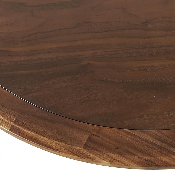 Jofran Nash Mid-Century Modern Round Pedestal Dining Table for Kitchen or Dining Room, Walnut, 36" Counter Height