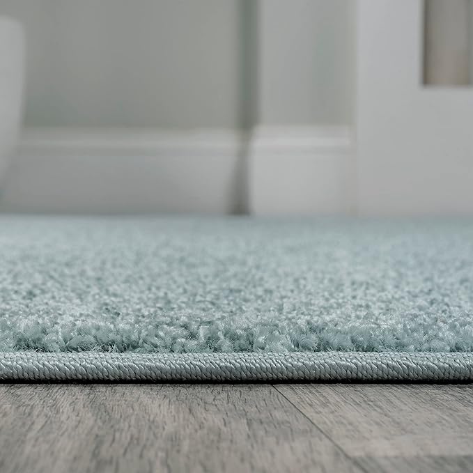 JONATHAN Y Haze Solid Low-Pile Aqua Blue Runner Rug 2x8, Coastal,Bohemian,Minimalist,Classic, Easy-Cleaning for Living Room,Bedroom,Kitchen,Pet Friendly,Non-Shedding (SEU100S-28)