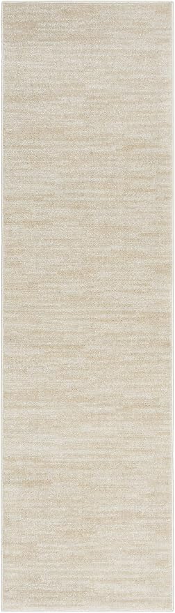 Nourison Home Nourison Essentials Ivory Beige 2'2" x 10' Area Rug - Easy Clean, Non Shedding, Bed Room, Living Room, Dining Room, Kitchen (10' Runner)