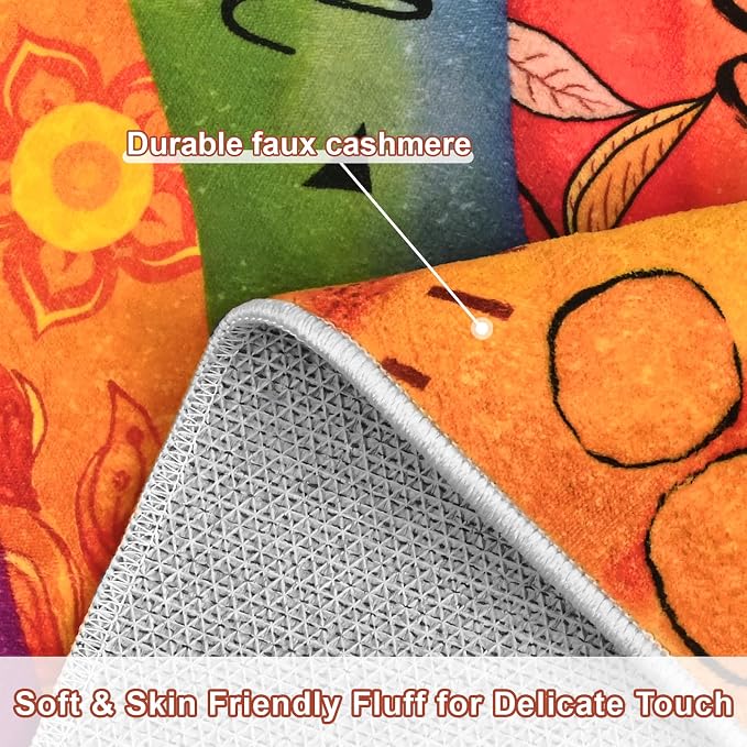 Likiyol Sun Rugs for Living Room 6x9 Area Rug, Non Slip Washable Rugs for Bedroom Soft Faux Wool Inspirational Living Room Rug, Large Carpet Low Pile for Dining Room, Home Office Decor