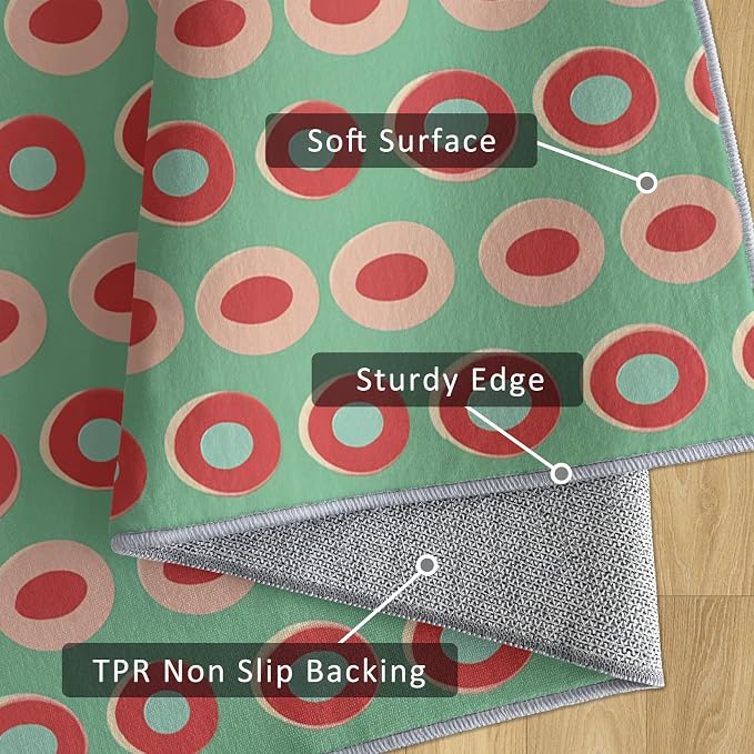 Mid Century Modern Rugs 6x8, Geometric Retro Washable 6 x 8 Area Rug for Living Room, Bedroom, Low Pile Non Slip Stain Resistant Carpet, Mid Century Home Decor Accessories & M922