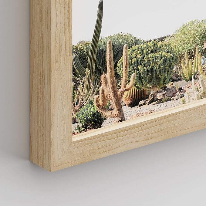 SIGNWIN Framed Tropical Palm Tree Saguaro Cactus Wall Art, Set of 4 Desert Landscape Wall Decor Prints, Nature Wilderness Wall Décor for Living Room, Bedroom Black - 12"x16" Natural