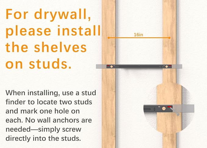 BAYKA Floating Shelves Set of 2, 22.5 inches Black Wall Mounted Shelves for Bathroom, Bedroom, Living Room, Kitchen & Book, Hanging Display Decor Organizer Shelf with 22 lbs Capacity