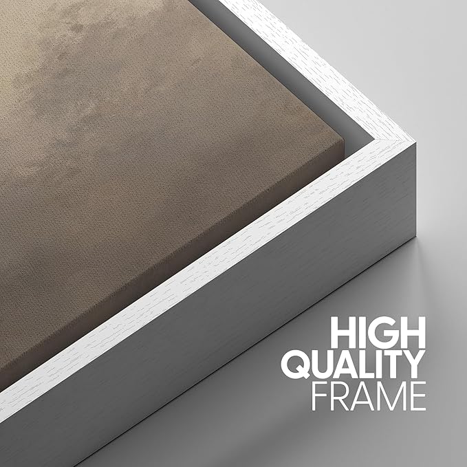 SIGNWIN Framed Canvas Print Wall Art Set Neutral Misty Forest Landscape Earth Tone Illustrations Modern Art Decorative Boho Relax/Zen Nordic for Living Room, Bedroom, Office - 16"x24"x3 White