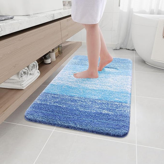 Arotive Microfiber Bathroom Rugs, Shaggy Soft and Absorbent Bath Rug, Non-Slip, Thick Plush Machine Washable Dry Bath Mats for Bathroom, Tub and Shower, 36x24, Light Royal Blue, Rectangular