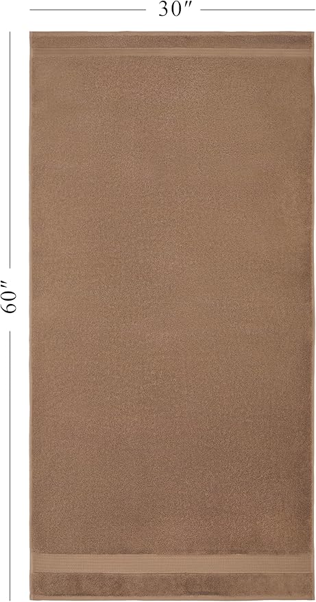 Ozdilek 2-Piece Bath Towels, 30x60 550GSM– 30x60 Inches, 100% Turkish Cotton, Luxury Quick Dry, Extra Large, Fade-Resistant, Eco-Friendly, Spa Towel, Cotton Towel (Light Brown)