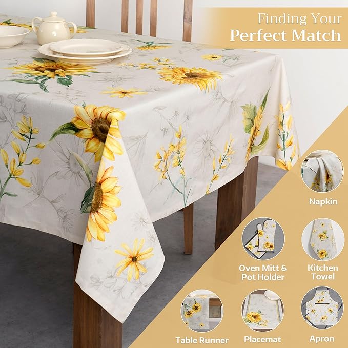 Maison d' Hermine Table Cloth Rectangle Table 100% Cotton 70 x 120 Inches Tablecloth Reusable Decorative for Dining Room Farmhouse Home Valentines Day Decorations Spring Summer - Candice
