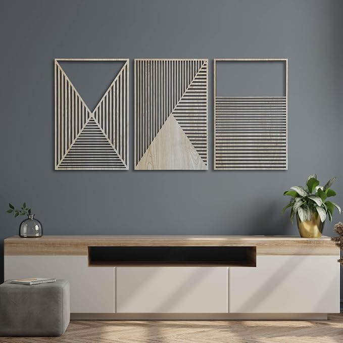 Abstract Wood Wall Art, Geometric Design for Modern & Minimalist Interiors, Contemporary Large Wooden Wall Art, Unique Wood Wall Panels