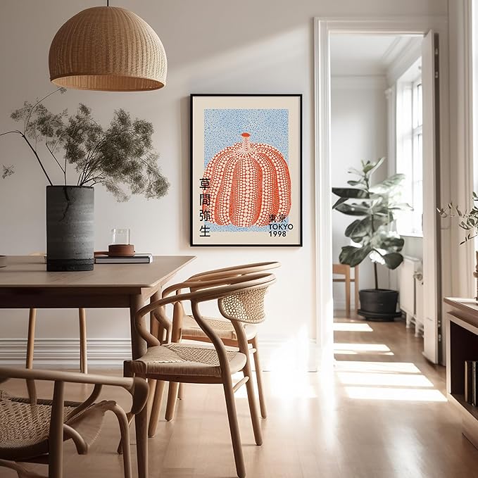 Poster Master Vintage Poster - Pumpkin Forever Print - Tokyo Art - Infinity Dots Art - Chic Gift for Men, Women - Perfect Decor for Living Room, Bedroom, Office - 11x14 UNFRAMED Wall Art