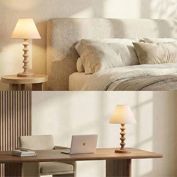 O'Bright Ember Rechargeable Table Lamp (Charcoal-Washed_Baluster)