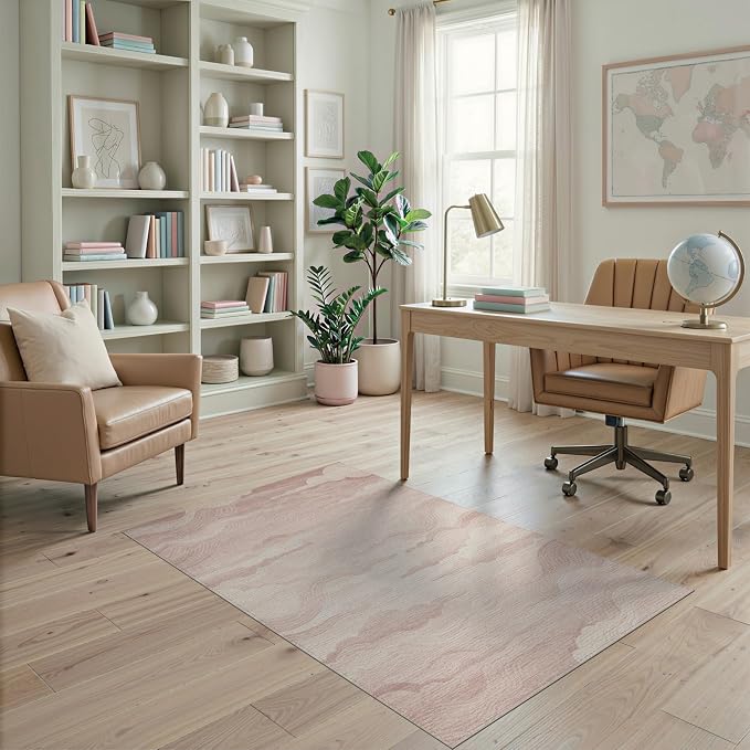 4'x6' Washable Flatwoven Rug, Cream Abstract Wave Easy Care Throw Carpet Stain Resistant Low Profile Floor Covering for Dorm Room, Small Living Room, Apartment | Ref:2208255