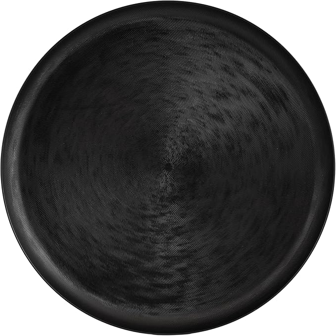 Kate and Laurel Stovring Round Modern Decorative Tray; 17 Inch Diameter; Black; Contemporary Serving Tray for Use as Entryway Catch-All or Coffee Table Tray