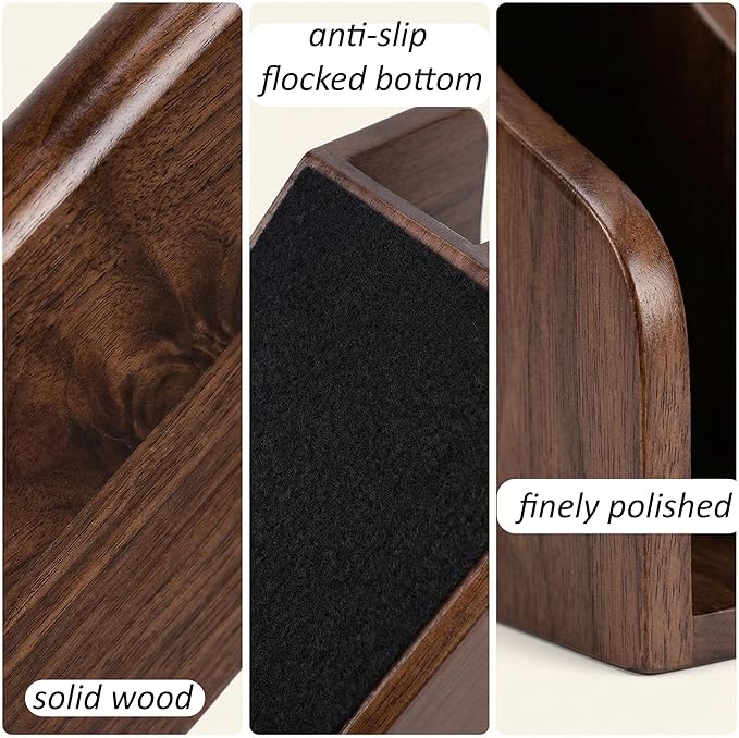 Solid Wood Vertical File Organizer, Desktop Document Holder with Customizable Design, Multifunctional Desk Organizer for Mail, Paper, Books, Files, Laptops, Office & Home Desktop Organization