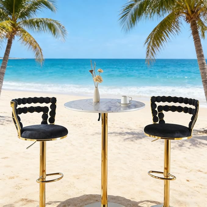 31.5 inches Folding Pub Bar Table, Luxurious Round Cocktail Tables, High Top Table for Bistro, Small Places, Living Room, Dining Room, Cafe