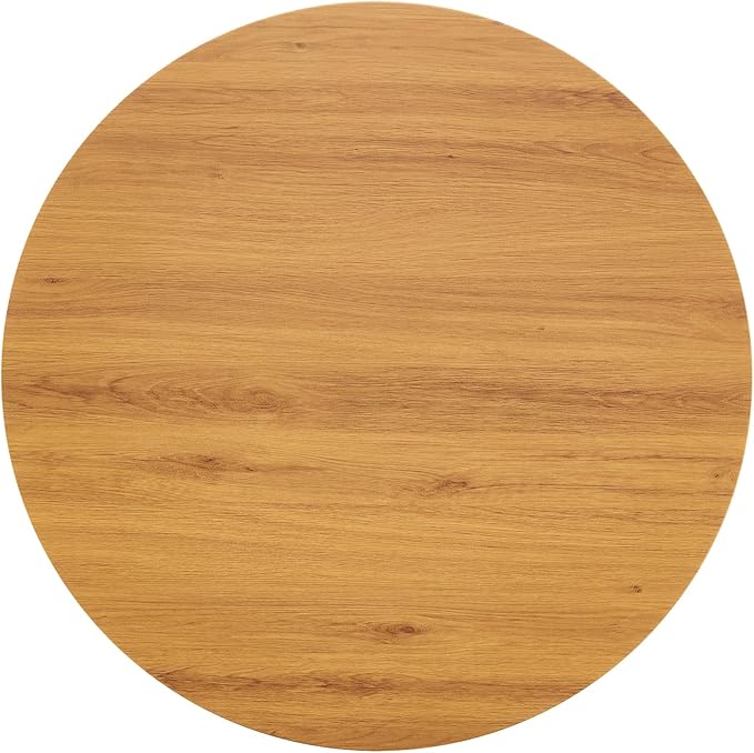 31.5 Inch Small Round Dining Table for 2-4 Person, Circle Tulip Table with Faux Wood MDF Top and Gold Metal Base,Mid Century Modern Bistro Table for Kitchen, Small Places,Living Room, Cafe