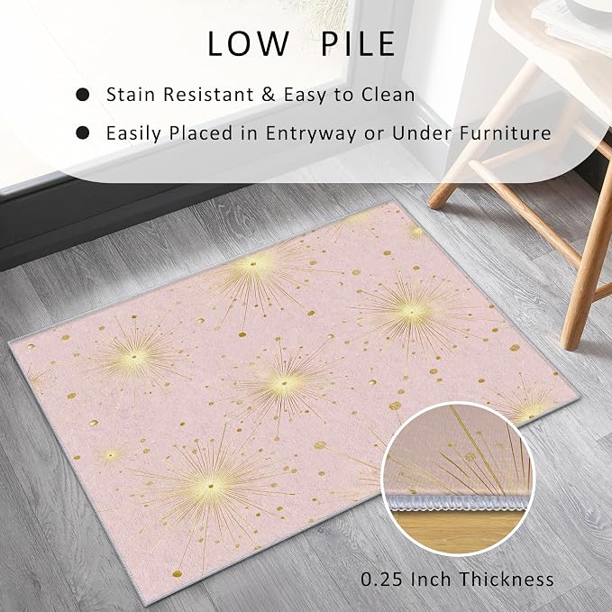 Starburst Rug 6x8 Mid Century Modern Retro Star Pattern Area Rugs for Living Room, Bedroom, Starburst Home Decor Accessories Indoor Carpet, Non Slip & Machine Washable
