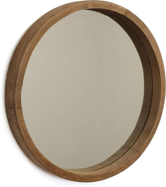 Rutledge & King Wall Mirror - Rustic Round Mirror - Decorative Circle Mirrors for Bathrooms, Living Rooms, and Bedrooms (2 Pack, Midwood - Medium)