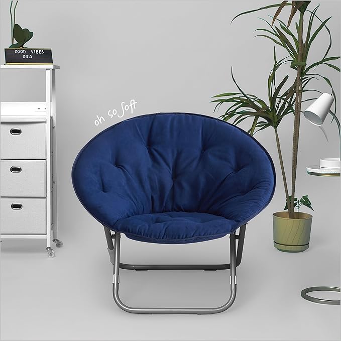 Urban Lifestyle Micro Suede Saucer Chair, Adult, Navy