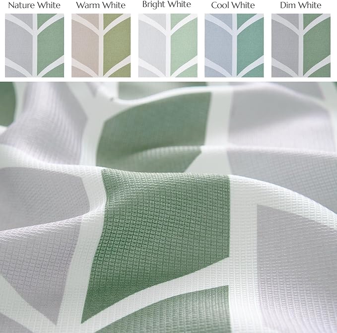 jinchan Green and White Shower Curtain Chevron Arrow Geometric Farmhouse Shower Curtains for Bathroom Waterproof Fabric Shower Curtain Modern Shower Curtain Set with Hooks 70x72 inches
