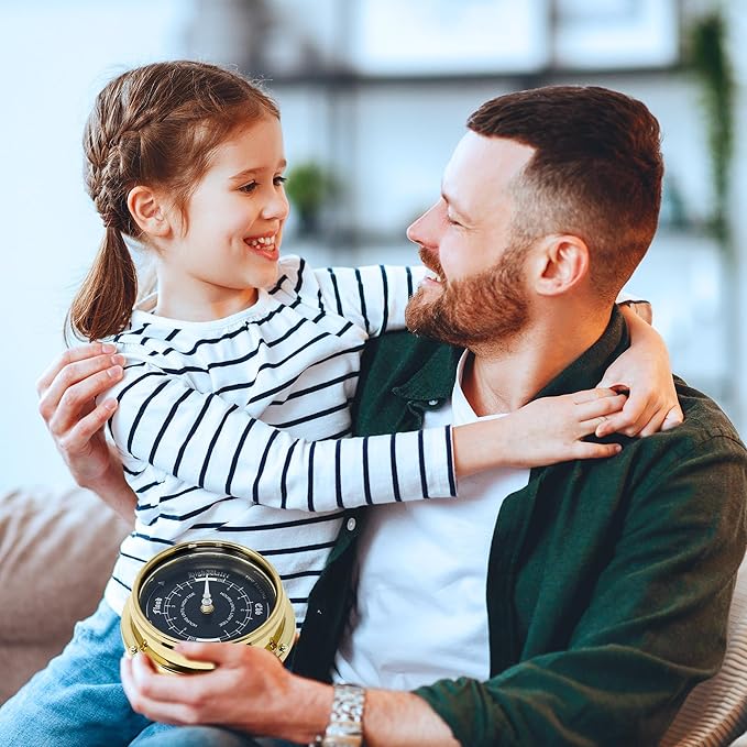 Tide Wall Clock with Jet Black Dial - Exquisite Handcrafted Nautical Timepiece for Beach Enthusiasts - Traditional Marine Design, Heavy 1/2kg Brass Case - Handmade in England