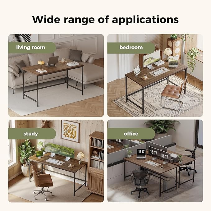 Mericonia 55 inch Computer Desk, Gaming Desk for Small Spaces, Modern Simple Style Table for Home Office, Study Student Writing Table