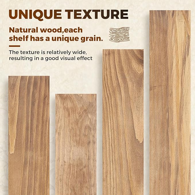Floating Wall Shelf 16x6.8x1.7 Inch – Solid Wood Shelf in Dark Oak Finish – Wall Mounted Rustic Display Organizer for Bathroom, Kitchen, Bedroom, Small Spaces – Set of 2