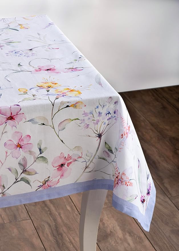Maison d' Hermine Table Cloth Rectangle Table 100% Cotton 70 x 108 Inches Tablecloth Reusable Decorative for Dining Room Farmhouse Home Valentines Day Decorations Spring Summer - Summer Floral