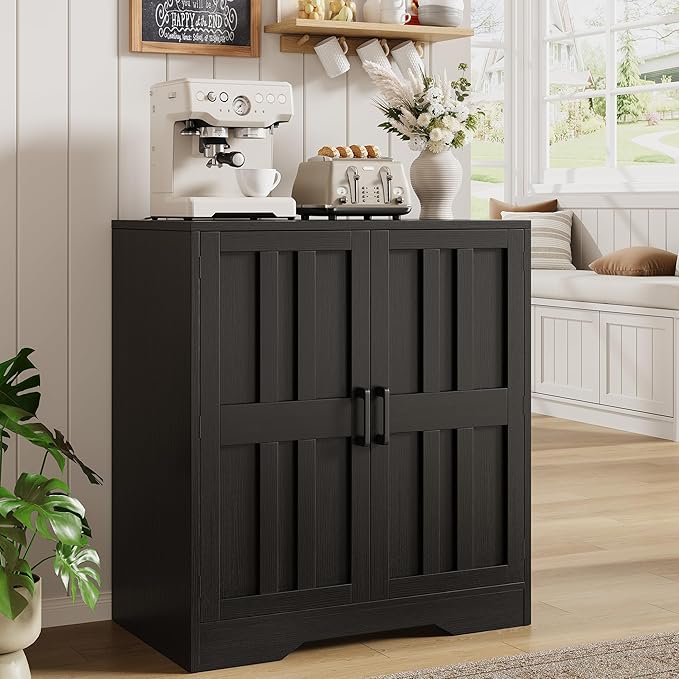 Sideboard Buffet Cabinet, Modern Farmhouse Kitchen Storage Cabinet, Small Modular Accent Cabinet Coffee Station Bar Media Console Table Credenza for Kitchen Dining Room, Living Room Entryway Hallway