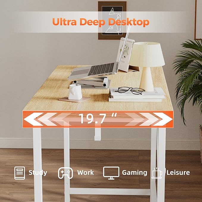 Mericonia 40 inch Computer Desk, Gaming Desk for Small Spaces, Modern Simple Style Table for Home Office, Study Student Writing Table