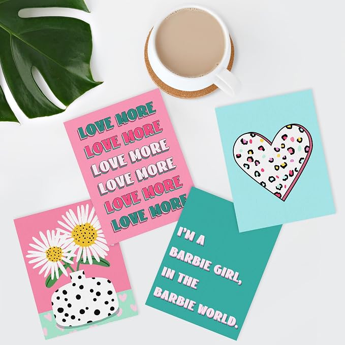 SIGNWIN Adhesive Canvas Poster I'm a Barbie Girl in The Barbie World Heart, Chrysanthemum Illustration Wall Decor Prints, Preppy Room Decor for Bedroom - 11"x14"x4