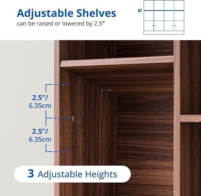 Cozy Castle Brown Wood Bookcase, 12 Cube Display Shelf with 4 Doors, 3 Tier Open Bookshelf with Adjustable Shelves for Living Room, Home Office, Entryway
