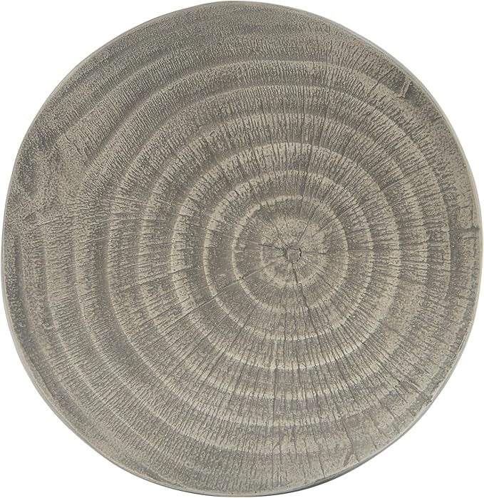 ø14.5'' Side Table End Table for Living Room, Modern Retro Farmhouse Countryside Style, Magnesium Oxide Material for Indoor & Outdoor, No Assembly, Wood Grain, Gray