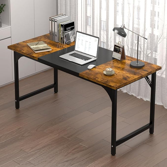 AZN 47 X 24 inch Computer Desk w/Deeper & Thicker Desktop, Office Desk w/Sturdy Metal Frame, Modern Simple Desk w/Large Legroom, Study Gaming Writing Work Desk for Home Office, Bedroom