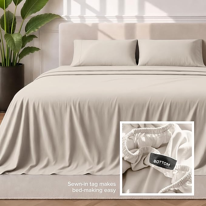 Bare Home Full Sheet Set - 1800 Ultra-Soft Microfiber Full Bed Sheets - Double Brushed - Deep Pockets - Easy Fit - 4 Piece Set - Bedding Sheets & Pillowcases (Full, Wheat)