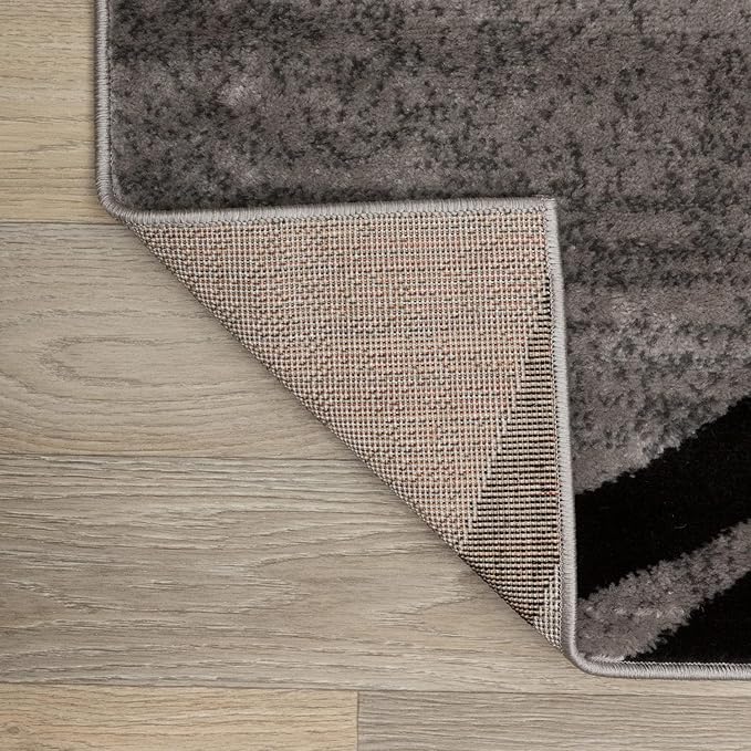 Rugshop Wavy Circles Design Area Rug, Fade-Resistant Carpet for Living Room, Dining Room, or Bedroom, Gray, 5'3" x 7'3"