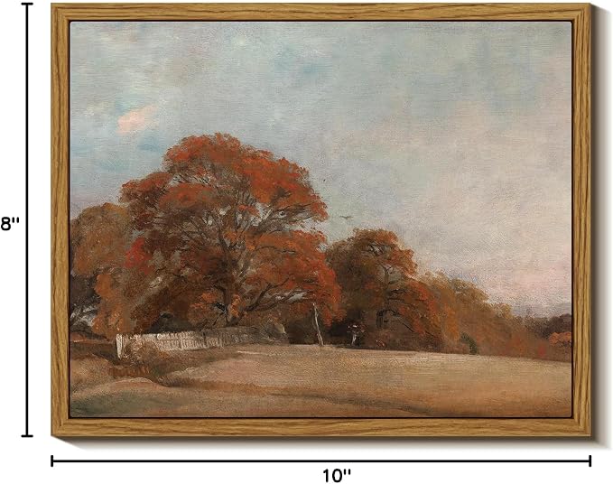 InSimSea Fall Landscape Framed Wall Art,Vintage Canvas Print, Autumn Scenery,Nature Decor for Living Room, Bedroom, Bathroom,8x10 in